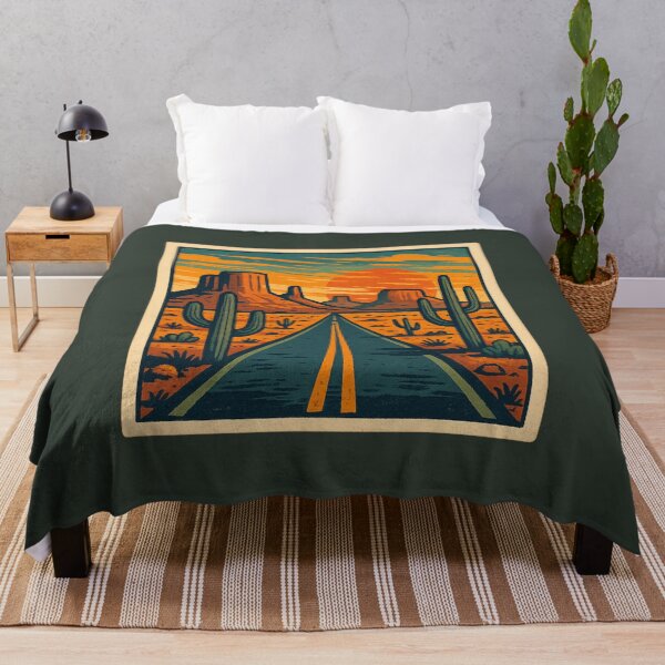 Item preview, Retro Desert Road – Arizona Sunset Landscape Art designed and sold by NoctaHike.