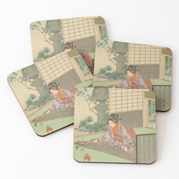 Item preview, Saishoku Kenbi Series — “[Koto-Shirabe] / Mizuno Toshikata's Paintings of Beautiful Women” (Ancient Japan, Public Domain) designed and sold by Yohei-Studio.
