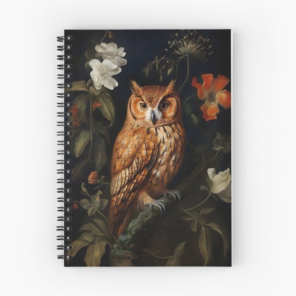 Artikelvorschau, Vintage-Eulen-Kunstdruck, Wandbild im Dark-Academia-Cottagecore-Stil entworfen und verkauft von SavageVision.