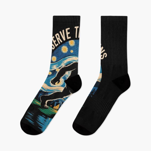 Item preview, Bigfoot UFO and Nessie Van Gogh Starry Night Painting designed and sold by THagBlue.