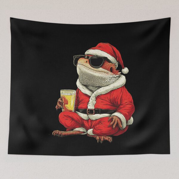Item preview, Cool Santa Bearded Dragon Beer Christmas designed and sold by k3rstman1.