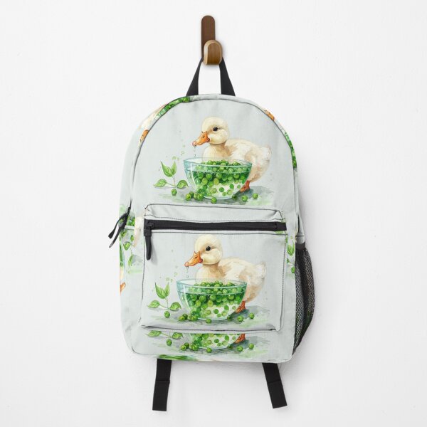 Item preview, A small white duckling eats peas from the shell. designed and sold by LiskoDesign.