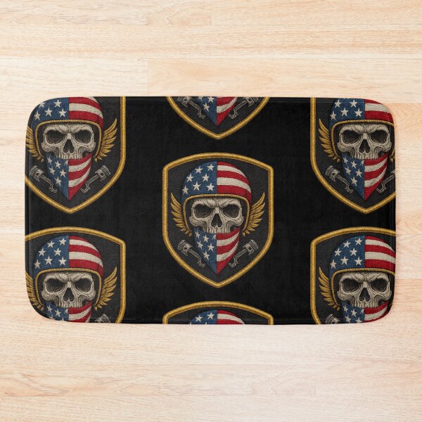 Item preview, USA tactical skull shield patch with helmet and bandana designed and sold by LaNadaYFundante.