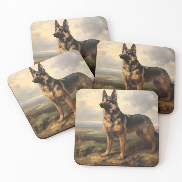Item preview, Vintage German Shepherd Oil Painting, Antique Dog Portrait designed and sold by SavageVision.