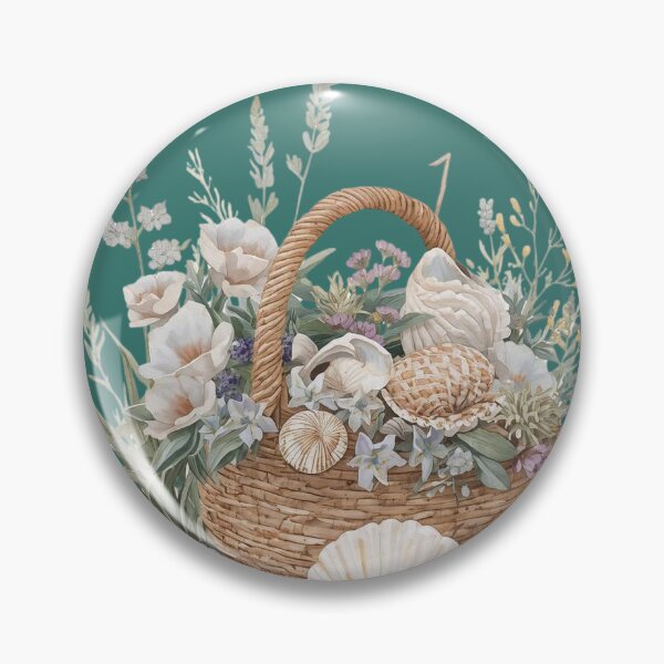 Item preview, Seashell Basket – Cottagecore Seaside Charm designed and sold by Deezyned.