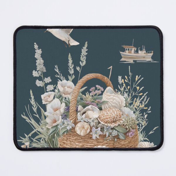 Item preview, Seashell Basket – Cottagecore Seaside Charm designed and sold by Deezyned.