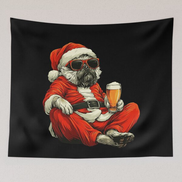 Item preview, Cool Santa Dog Sunglasses Beer Christmas Celebration designed and sold by k3rstman1.