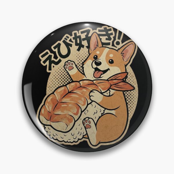 Item preview, Ebi Suki! Cute Corgi Shrimp Sushi Dog - Funny Japanese Food Lover Gift designed and sold by Bongocomic.
