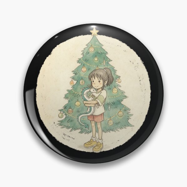Item preview, CHIHIRO OGINO WITH HAKU DRAGON AND CHRISTMAS TREE designed and sold by LIS AND MELIVERSO.