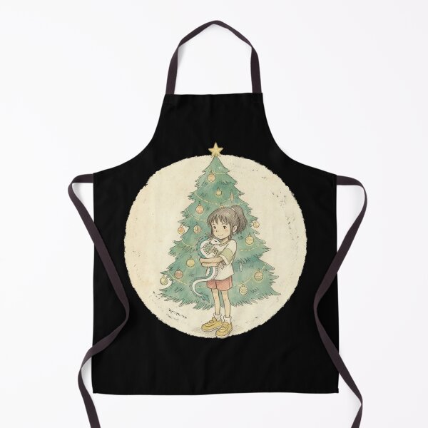 Item preview, CHIHIRO OGINO WITH HAKU DRAGON AND CHRISTMAS TREE designed and sold by LIS AND MELIVERSO.