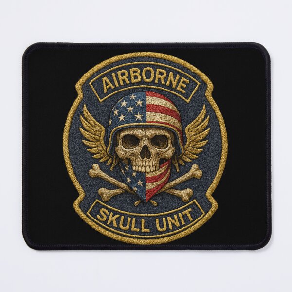 Item preview, Airborne Skull Unit USA flag patch designed and sold by LaNadaYFundante.