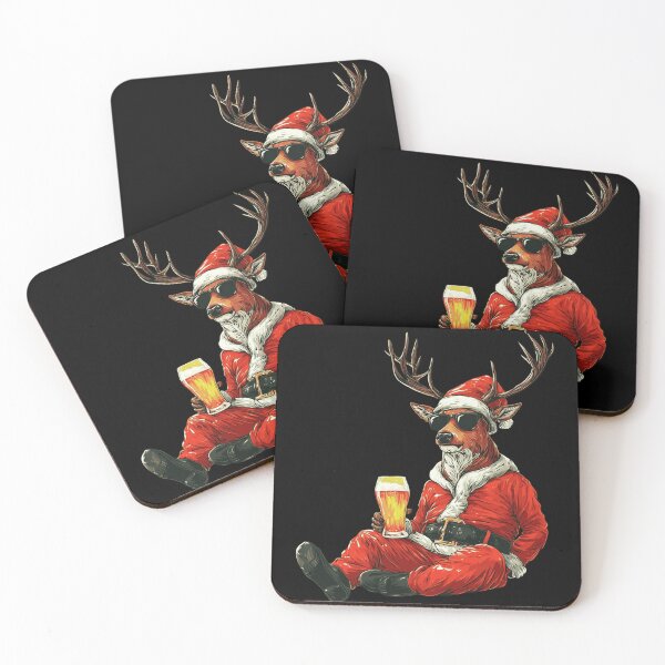 Item preview, Cool Santa Reindeer Drinking Beer Christmas Holiday designed and sold by k3rstman1.
