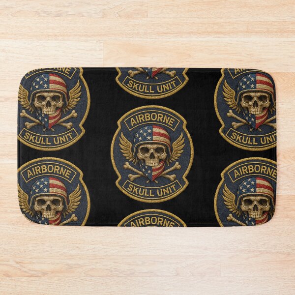 Item preview, Airborne Skull Unit USA flag patch designed and sold by LaNadaYFundante.
