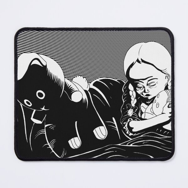 Item preview, Kiyoko | Black and White Manga Illustration: Sleeping Child, Doll, and Dramatic Contrast designed and sold by Keltoi-art.