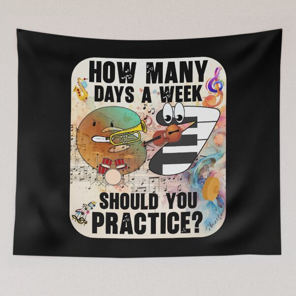 Item preview, How Many Days A Week Should You Practice, 6-7, Six Seven Meme designed and sold by Doodle-Bloom.
