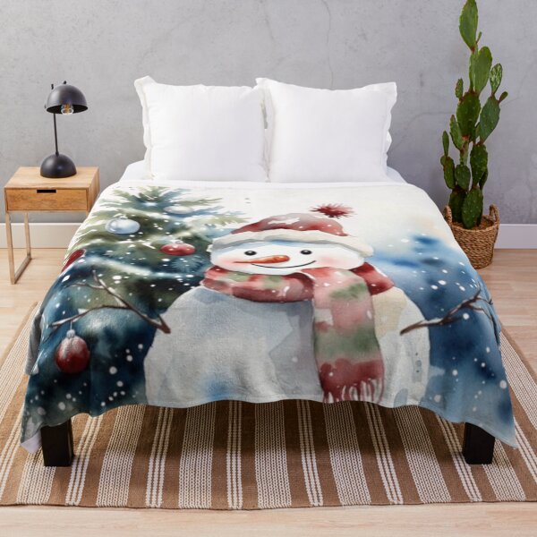 Item preview, Watercolor Snowman & Christmas Tree Magic designed and sold by MyTshirtArt.