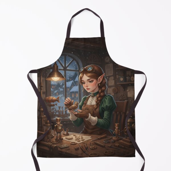 Item preview, Steampunk Elf Artisan – Mechanical Toymaker Christmas Art designed and sold by Floraphoria.