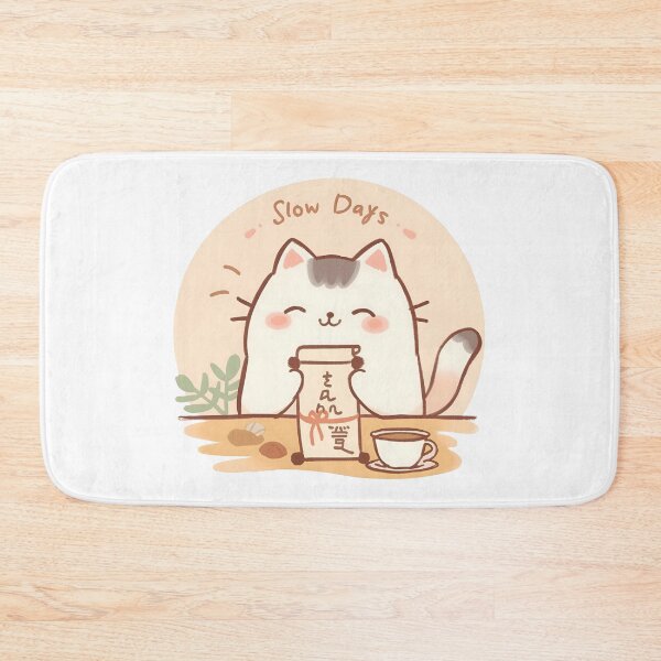 Item preview, Chubby Café Cat Reading an Ancient Scroll designed and sold by SlowDayFriends.
