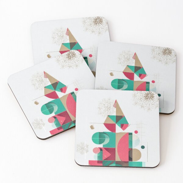 Item preview, Modern geometric design of a Christmas tree in vibrant colors for festive decor designed and sold by frequent-art.
