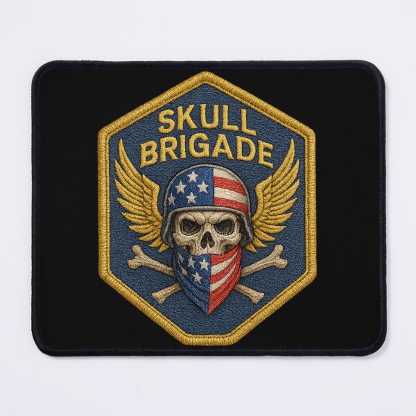 Item preview, Skull Brigade wings and bandana USA patch designed and sold by LaNadaYFundante.