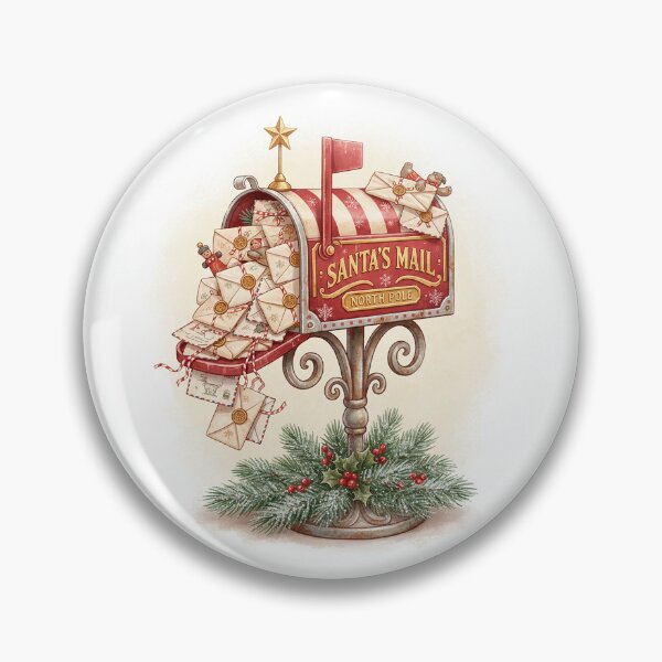 Item preview, Santa’s Vintage Mailbox – Retro Christmas Letters Illustration designed and sold by Iras-Art-Corner.