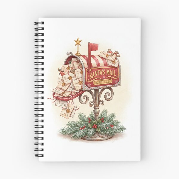 Item preview, Santa’s Vintage Mailbox – Retro Christmas Letters Illustration designed and sold by Iras-Art-Corner.