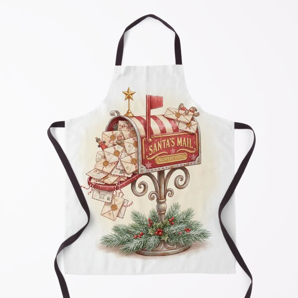 Item preview, Santa’s Vintage Mailbox – Retro Christmas Letters Illustration designed and sold by Iras-Art-Corner.