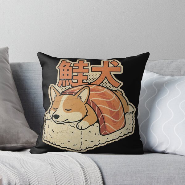 Item preview, Cute Corgi Sushi Roll - Sake Inu Salmon Dog Nigiri Kawaii Vintage Design designed and sold by Bongocomic.