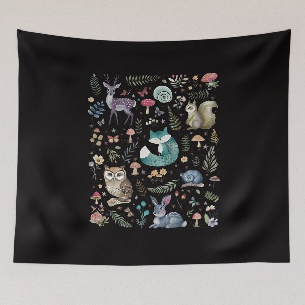 Item preview, Cottagecore Forest Animals, Retro Fall Nature  designed and sold by DesignDenDo ⭐⭐⭐⭐⭐.
