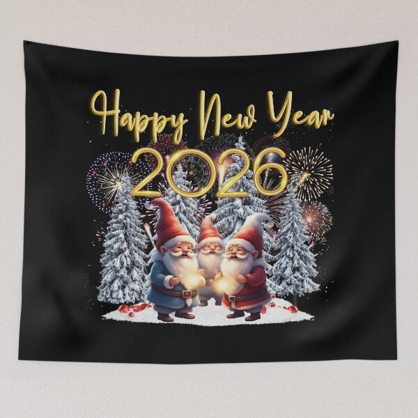 Item preview, Happy New Year 2026 Gnomes Winter Lantern Scene designed and sold by PROPera-design.