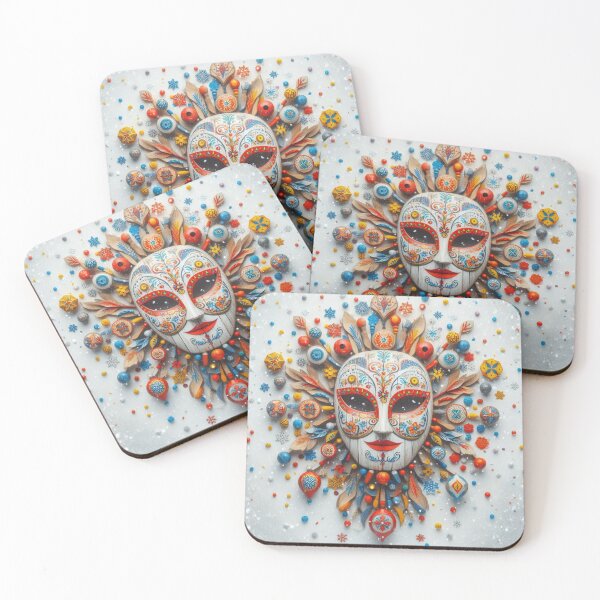 Item preview, The Confetti Queen of a Thousand Baubles - Maximalist Folk Festival Mask designed and sold by Karaboshka.