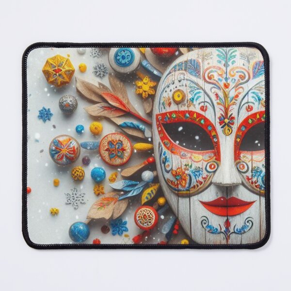 Item preview, The Confetti Queen of a Thousand Baubles - Maximalist Folk Festival Mask designed and sold by Karaboshka.