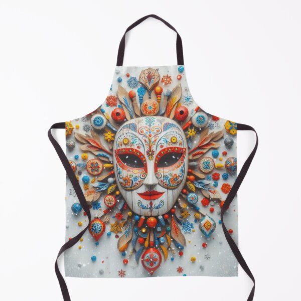 Item preview, The Confetti Queen of a Thousand Baubles - Maximalist Folk Festival Mask designed and sold by Karaboshka.