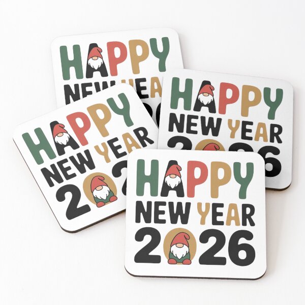 Item preview, Happy New Year 2026 Gnomes | Retro Lettering Design designed and sold by PROPera-design.