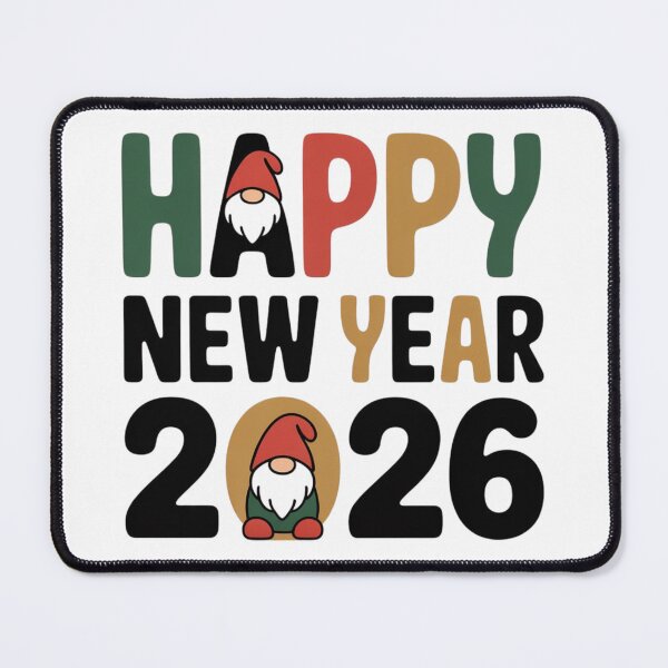 Item preview, Happy New Year 2026 Gnomes | Retro Lettering Design designed and sold by PROPera-design.