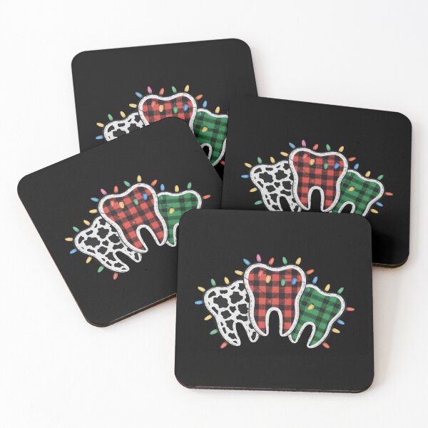 Item preview, Dentist Assistant Dental Hygiene Cow Red Green Plaid Tooth designed and sold by DemureArtsy.