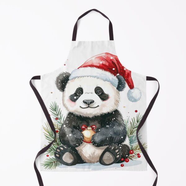 Item preview, Panda holding a golden Christmas bauble designed and sold by LiskoDesign.