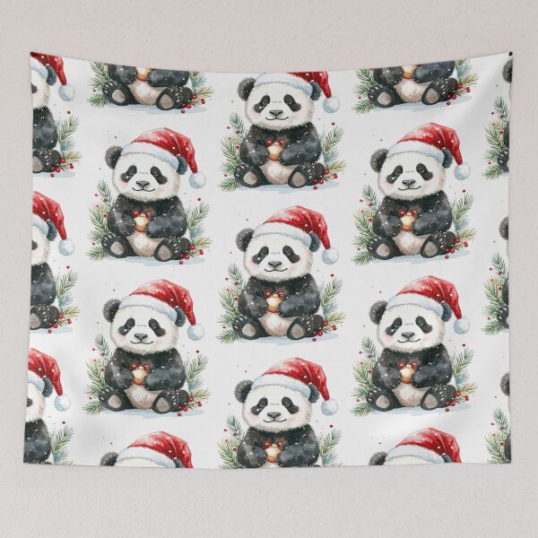 Item preview, Panda holding a golden Christmas bauble designed and sold by LiskoDesign.