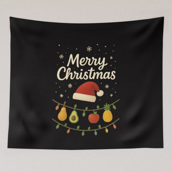 Item preview, Festive Hand-Lettered Christmas Art with Fruit Bulbs designed and sold by annenambiro.