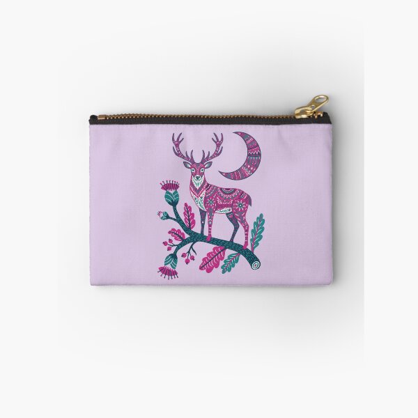Item preview, Folk Art Deer & Moon - Magenta Mystical Stag Illustration designed and sold by AwesomeBeyondLimits.