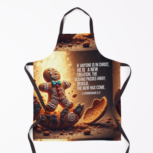Item preview, New Creation Christian Scripture Art | Gingerbread Man 2 Corinthians 5:17 Holiday Gift designed and sold by ebocraft.