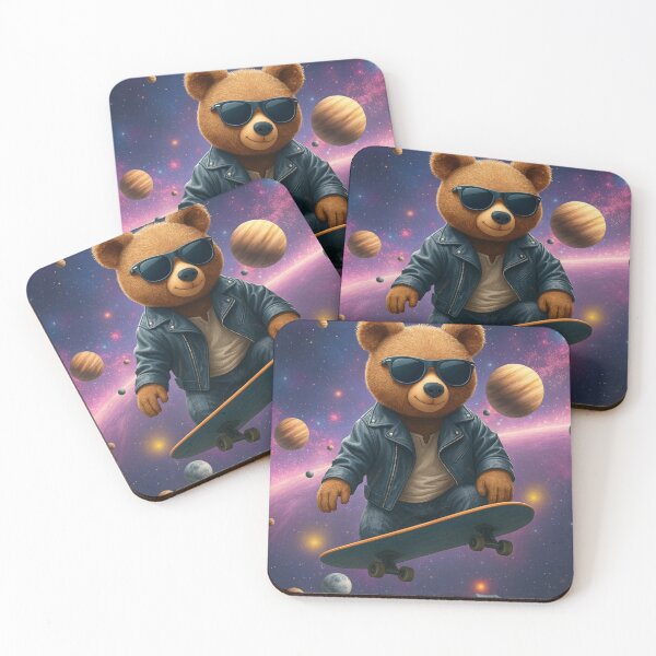 Item preview, Cool Space Bear – Skateboarding in the Galaxy designed and sold by The-Dreamy-Zoo.