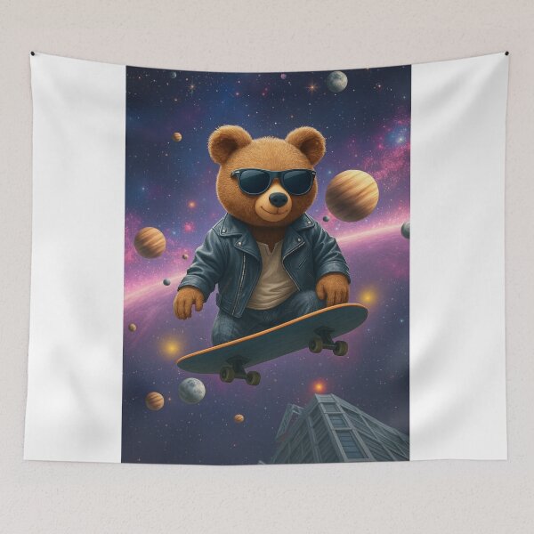 Item preview, Cool Space Bear – Skateboarding in the Galaxy designed and sold by The-Dreamy-Zoo.