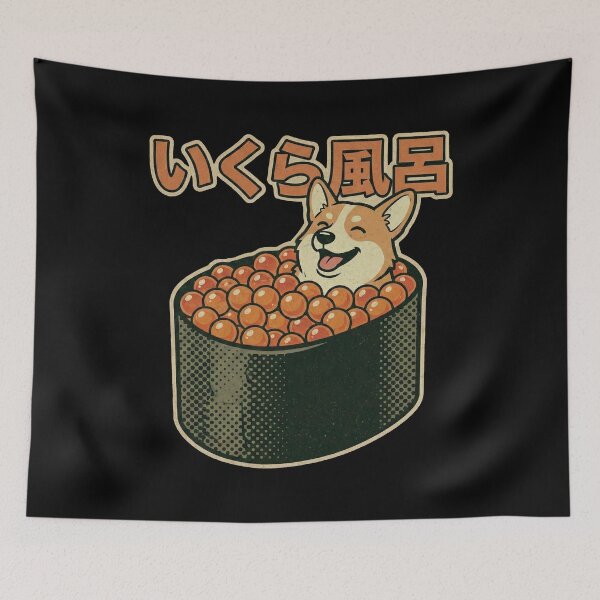 Item preview, Cute Corgi Ikura Sushi Bath Funny Japanese Dog Lover Gift designed and sold by Bongocomic.