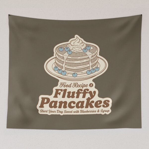 Item preview, Fluffy Pancakes Food Recipe - Start Your Day Sweet Retro Diner Art designed and sold by AwesomeBeyondLimits.
