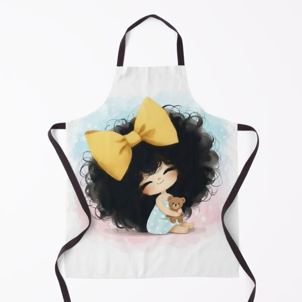 Item preview, Kawaii Curly Hair Character ​Digital Painting Illustration. Chibi Girl with Teddy Bear. designed and sold by ZyVoAli.