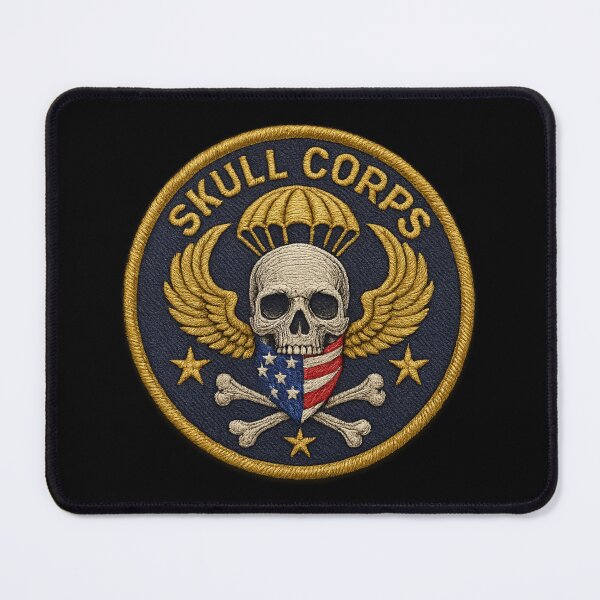 Item preview, Skull Corps paratrooper USA flag patch designed and sold by LaNadaYFundante.