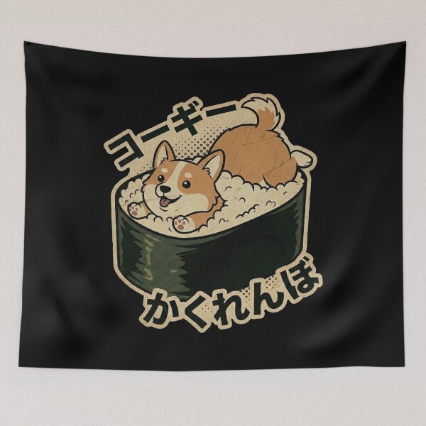 Item preview, Cute Corgi Sushi Roll Kawaii Dog Japanese Food Vintage Art designed and sold by Bongocomic.