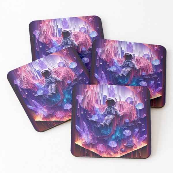 Item preview, Astronaut in Vaporwave Void Cosmic Glitch Dimension Art designed and sold by Neer arts.