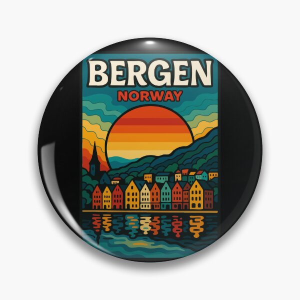 Item preview, Bergen Cityscape Norway Europe Trippy Travel designed and sold by TomFrontierArt.